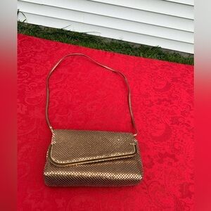 Vintage Bueno purse metallic mesh overlay snap‎ button closure